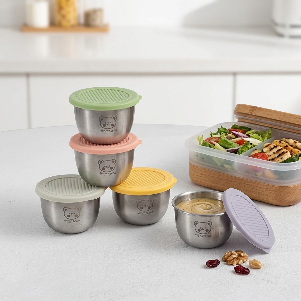 Sauce Dipping Cup - 1/6 adet 304 paslanmaz çelik sos