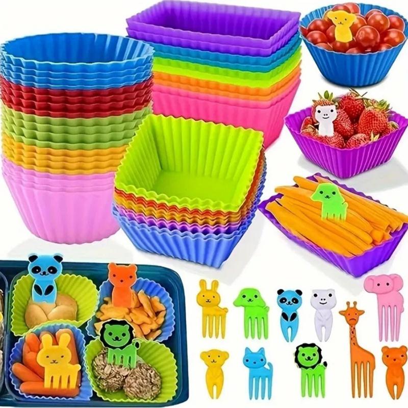 Meal Prep Template - ● 12/24 adet silikon öğle yemeği