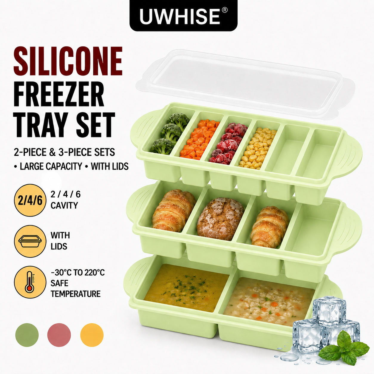 Uwhise 2/3'lü Paket Silikon Do - Meal Prep Template incelemesi ve fiyatı